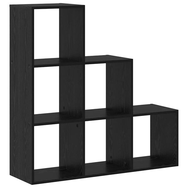 vidaXL Room Divider Bookcase Black Oak 38.98 x 11.42 x 38.98 in