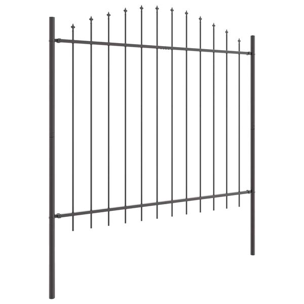 vidaXL Garden Fence 7 pcs Grey 66.93 x 74.80 in Powder-Coated Steel