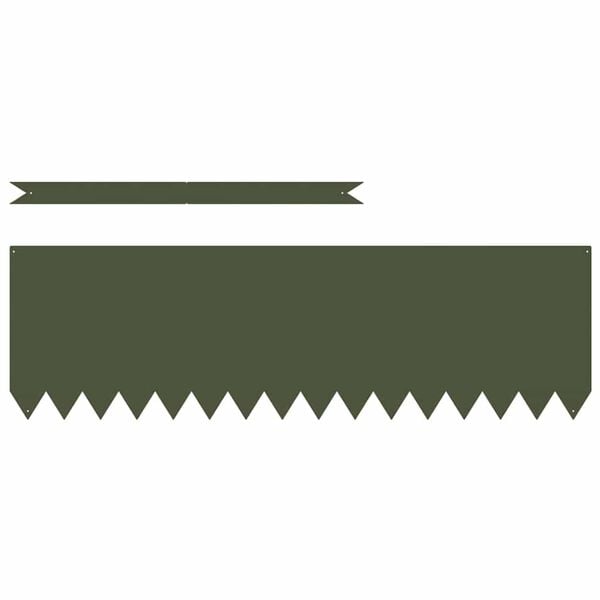 vidaXL Lawn Edging 10 pcs Olive Green 100 x 0.05 x 20 cm