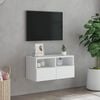vidaXL TV Wall Cabinet White Engineered wood Medium TV Wall Cabinet