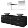 vidaXL Bathroom Cabinet Black Engineered wood Large Bathroom Cabinet