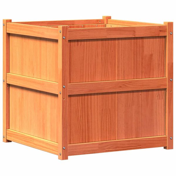 vidaXL Garden Planter Wax brown Solid pine wood 27.6 in Planters