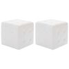 vidaXL Pouffe White Faux Leather, Wood, Polyester 11.8x11.8x11.8 in