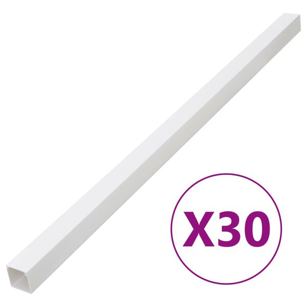 vidaXL Cable Trunking 1.3"x1.3" 98.4' PVC
