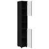 vidaXL Bathroom Cabinet with Storage Black 11.81 x 13.78 x 75.59 in