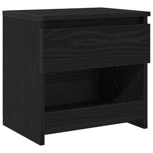 vidaXL Bedside Cabinet with Drawer Black Oak 15.75 x 11.81 x 15.35 in