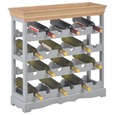 vidaXL Wine Cabinet Gray 27.6"x8.9"x27.8" MDF