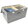 vidaXL Storage Box Set of 2 Grey Polyester Medium Foldable