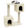 vidaXL Cat Tree Cream Engineered wood, plush, sisal Medium Cat Tree