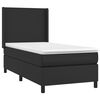 vidaXL Box Spring Bed with Mattress&LED Black 39.4"x74.8" Twin Faux Leather
