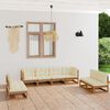 vidaXL Garden Lounge Set Honey brown, Cream Solid pine wood, 100% polyester