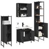vidaXL Bathroom Cabinet Set Black Engineered Wood Large Adjustable Feet