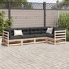 vidaXL Garden Sofa Set Natural wood Solid pine wood 5 Piece Set Modular
