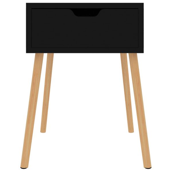 vidaXL Bedside Cabinet High gloss black Engineered wood 15.7 in square