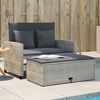 vidaXL Patio Sofa Light Grey PE Rattan Medium