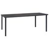 vidaXL Outdoor Dining Table Anthracite Glass, Powder-Coated Steel Large