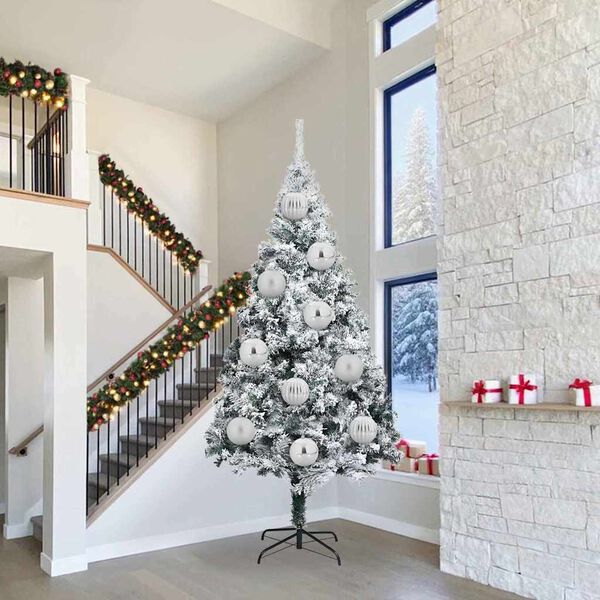 vidaXL Christmas Bauble Set XXL 3 pcs Silver Plastic