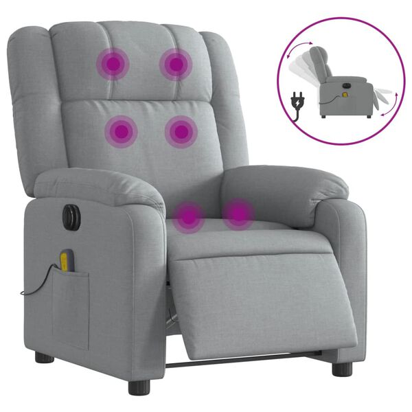 vidaXL Electric Massage Recliner Chair Light gray