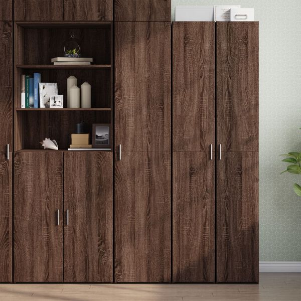 vidaXL Highboard Brown Oak 15.7"x16.7"x72.8" Engineered Wood