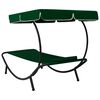 vidaXL Patio Lounge Bed with Canopy & Pillow Green