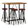vidaXL Bar Set Brown Solid Reclaimed Wood Large Durable Bar Set
