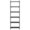 vidaXL Bookcase Black Engineered Wood, Metal 23.6 x 11.8 x 74.0 in