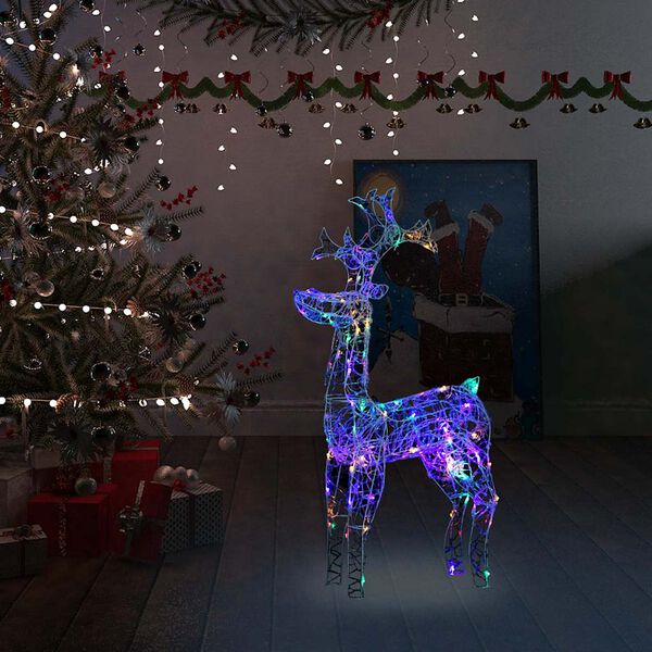 vidaXL Reindeer Christmas Decoration Colorful Acrylic Medium