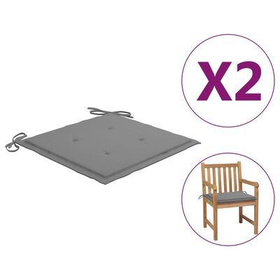 vidaXL Garden Chair Cushions 2 pcs Gray 19.7"x19.7"x1.2"