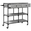 vidaXL Kitchen Trolley Gray Sonoma 41.3"x16.5"x37.4" Engineered Wood