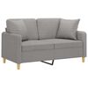 vidaXL 2-Seater Sofa with Pillows&Cushions Light Gray 47.2" Fabric
