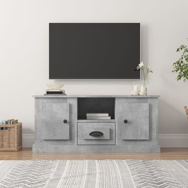 vidaXL TV Cabinet Concrete grey Engineered wood 39.4 in TV Cabinet