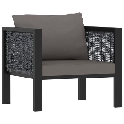vidaXL 7 Piece Patio Lounge Set with Cushions Poly Rattan Anthracite