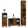 vidaXL Bathroom Furniture Set Smoked oak Engineered wood, iron Medium