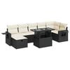 vidaXL Garden Sofa Set Black PE rattan Large Adjustable Feet