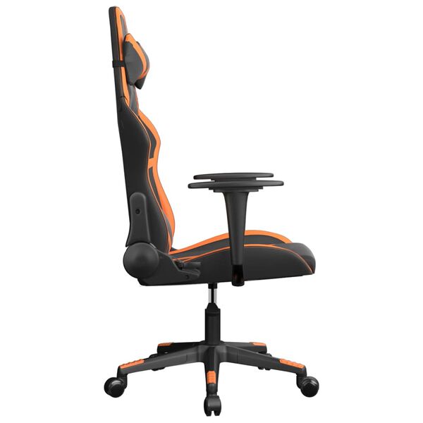 vidaXL Gaming Chair Black and Orange Faux leather, metal, plywood, foam
