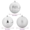 vidaXL Christmas Bauble Set 3 pcs Silver Plastic