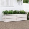 vidaXL Garden Planter White Solid Pine Wood 70.9x19.7x19.7 in