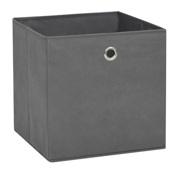 vidaXL Storage Box Set of 10 Gray Non-woven Fabric Collapsible