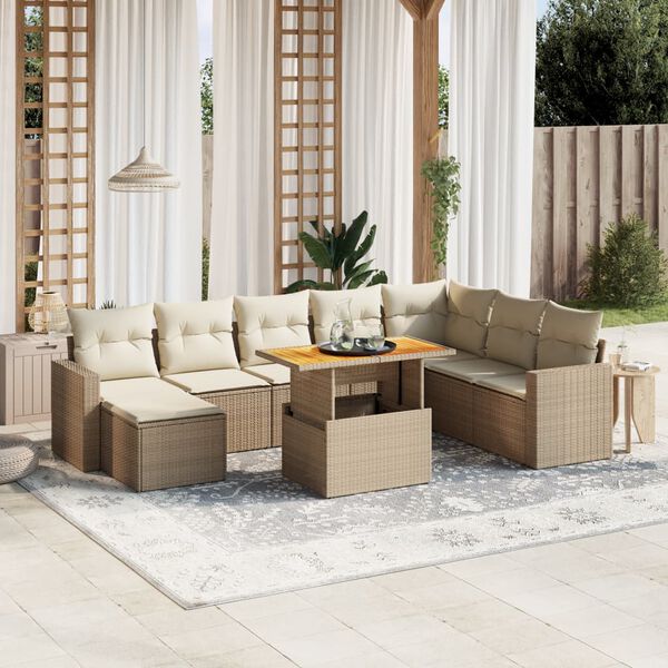 vidaXL Garden Sofa Set Beige