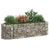vidaXL Gabion Raised Bed Silver Galvanized Iron Medium Durable