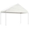 vidaXL Gazebo With Roof White Polyethylene, Galvanized Steel Large