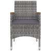vidaXL Garden Dining Set Grey PE Rattan Plenty of room for dining