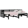 vidaXL Day Bed Black Solid pine wood Double