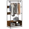 vidaXL Wardrobe Smoked Oak Engineered wood, metal 35.4 x 19.7 x 70.9 in