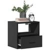 vidaXL Wall-mounted Bedside Cabinet Black Engineered wood, Metal Medium