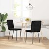 vidaXL Dining Chair Set of 2 Black Velvet (100% polyester), plywood, metal