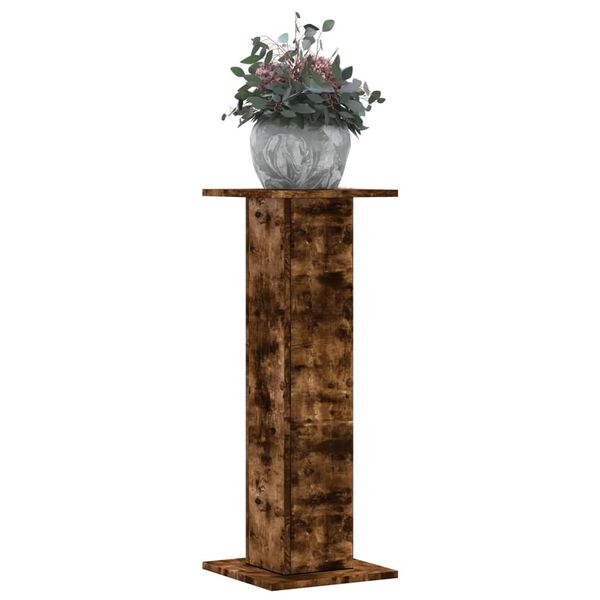 vidaXL Plant Stands 2 pcs Smoked Oak 11.8x11.8x31.5" Engineered Wood