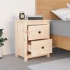 vidaXL Bedside Cabinet Natural wood Solid Pine Wood Medium