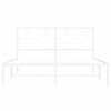 vidaXL Bed Frame White Powder-coated steel 55 x 79 in Bed Frame