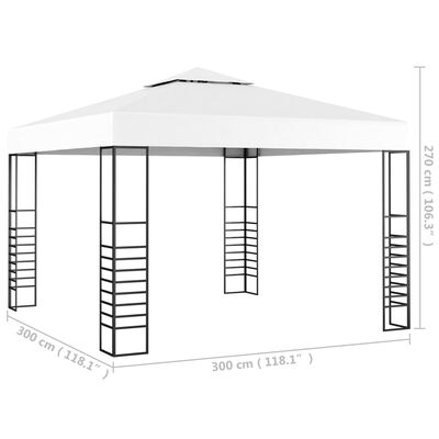 vidaXL Garden Marquee 118.1"x118.1" White